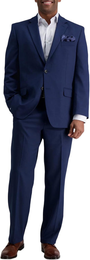 HAGGAR Mens Premium Stretch Classic Fit Subtle Pattern Suit