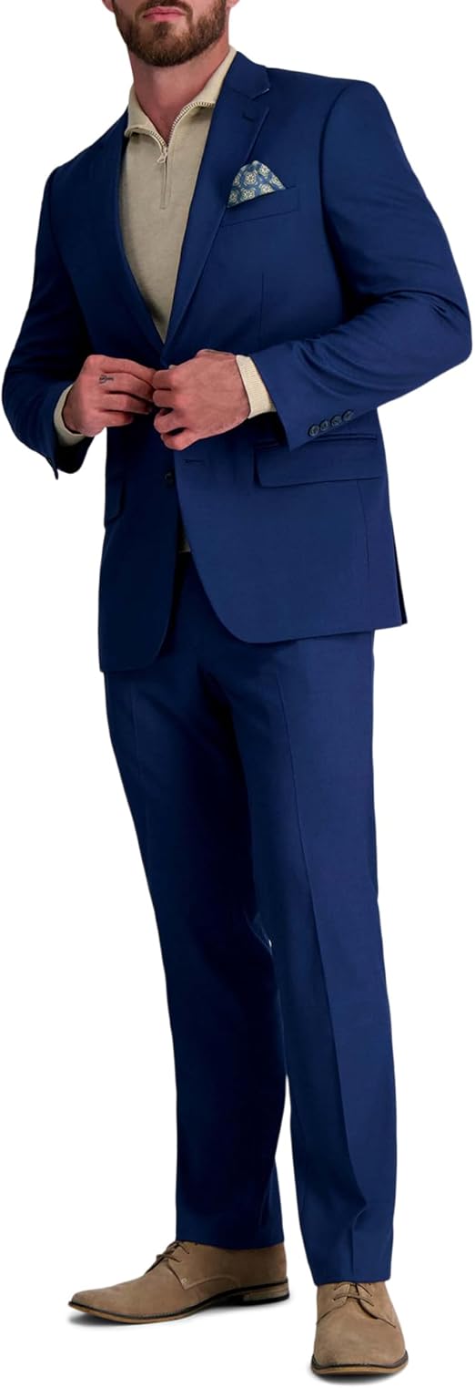 Haggar Men's Classic Fit Sharkskin Suit Seperates-Pant and Jacket