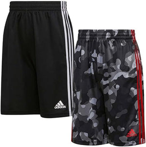 adidas Youth 2-Pack Short, Black/Black Camo, X-Large